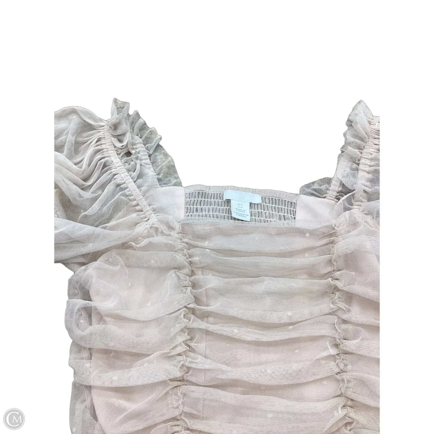 Blouse Short Sleeve By H&m In Tan, Size: S