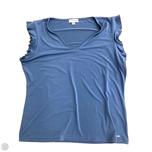 Top Sleeveless By Calvin Klein In Blue, Size: Xl