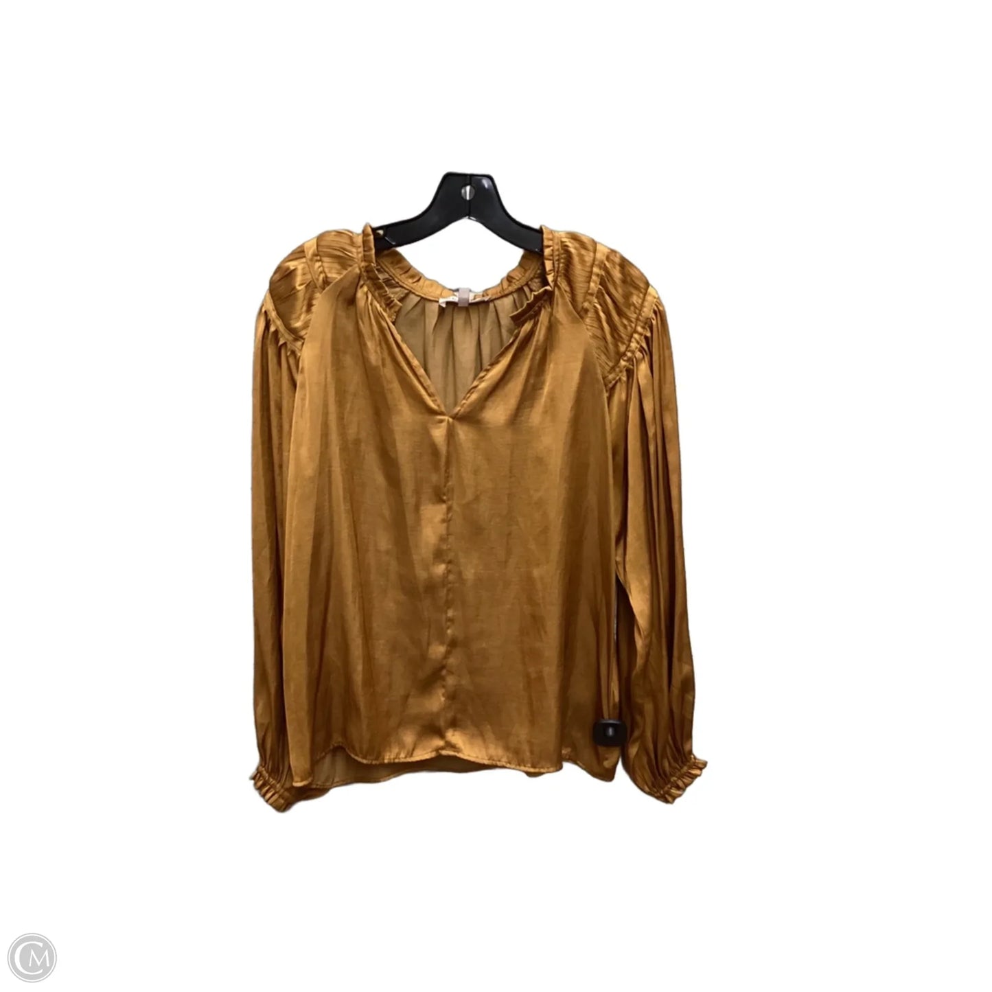 Blouse Long Sleeve By Philosophy In Gold, Size: S