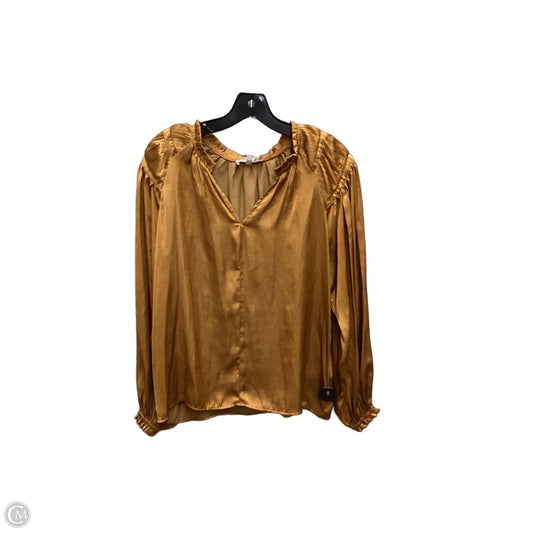 Blouse Long Sleeve By Philosophy In Gold, Size: S