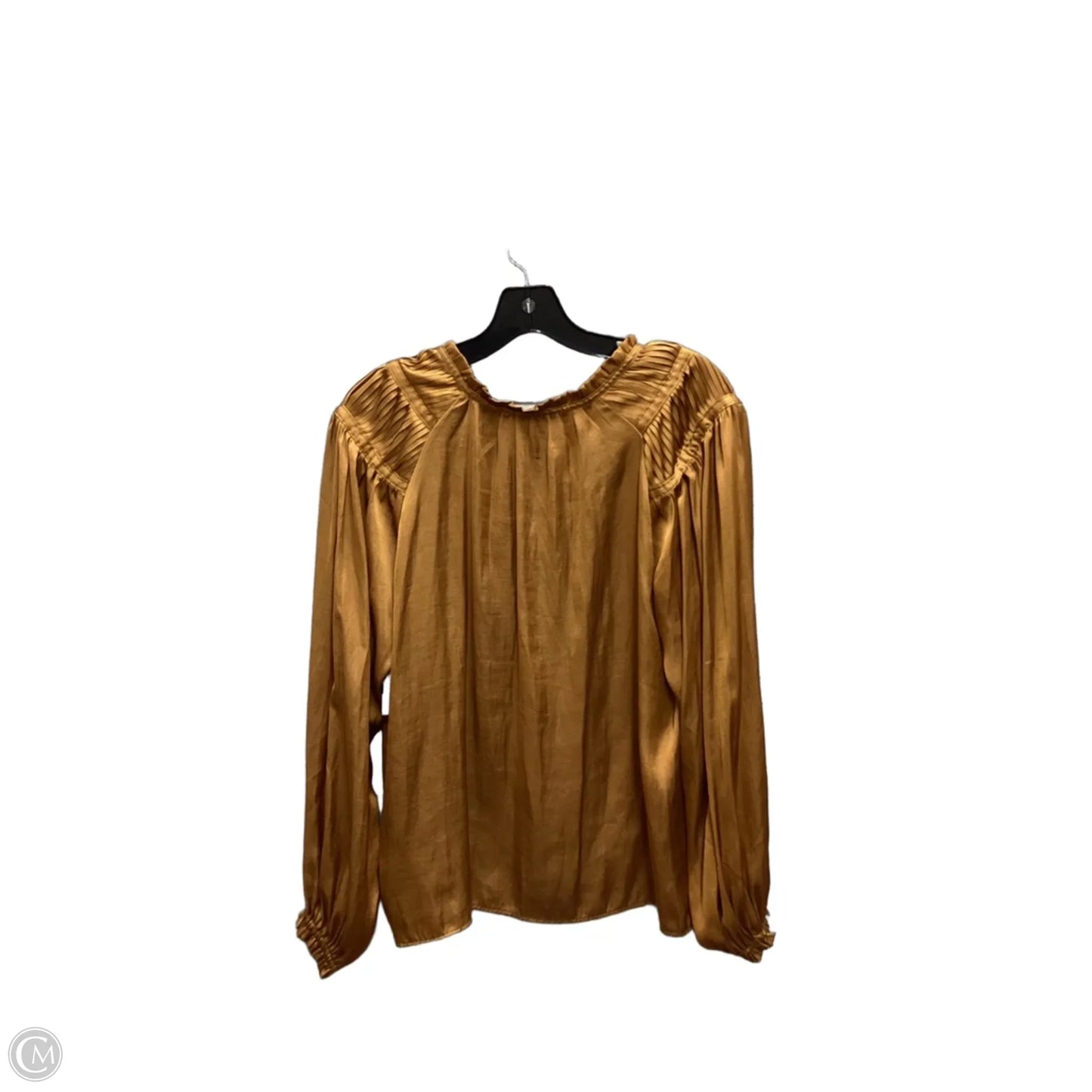Blouse Long Sleeve By Philosophy In Gold, Size: S
