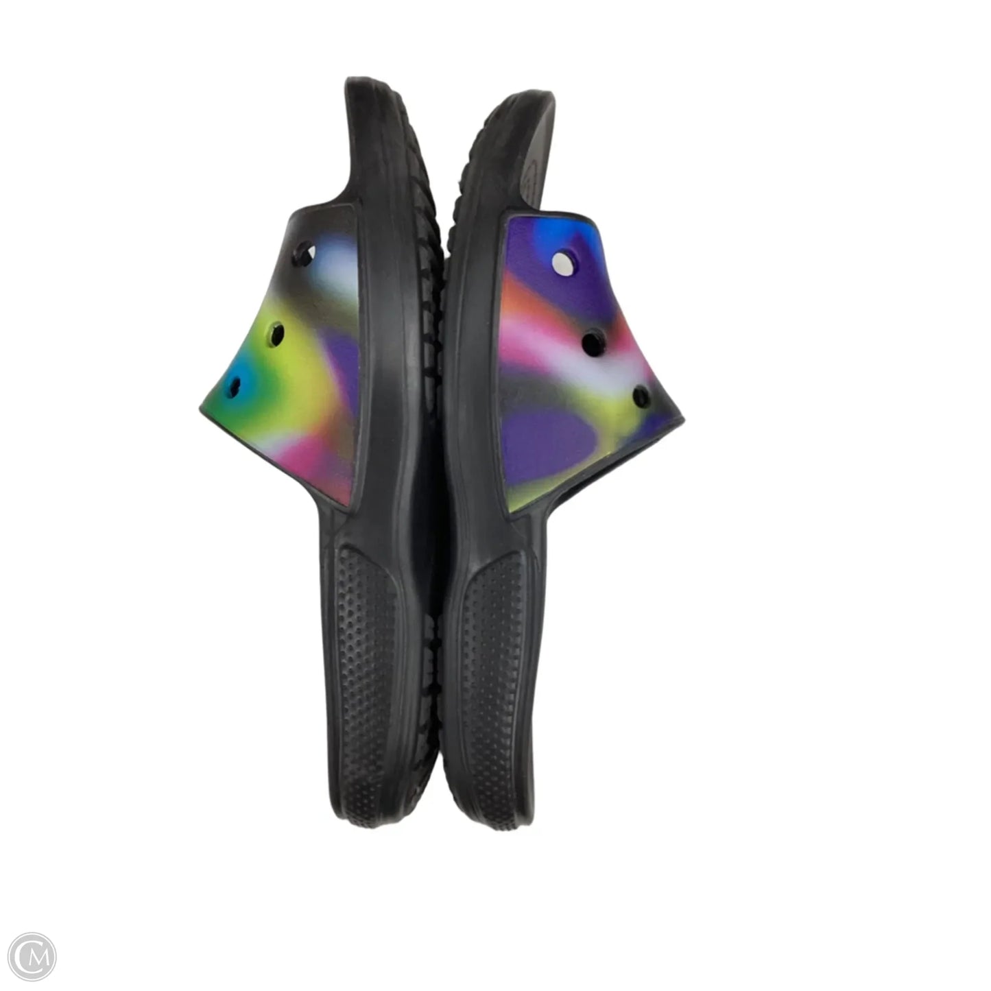 Sandals Flats By Crocs In Black, Size: 10
