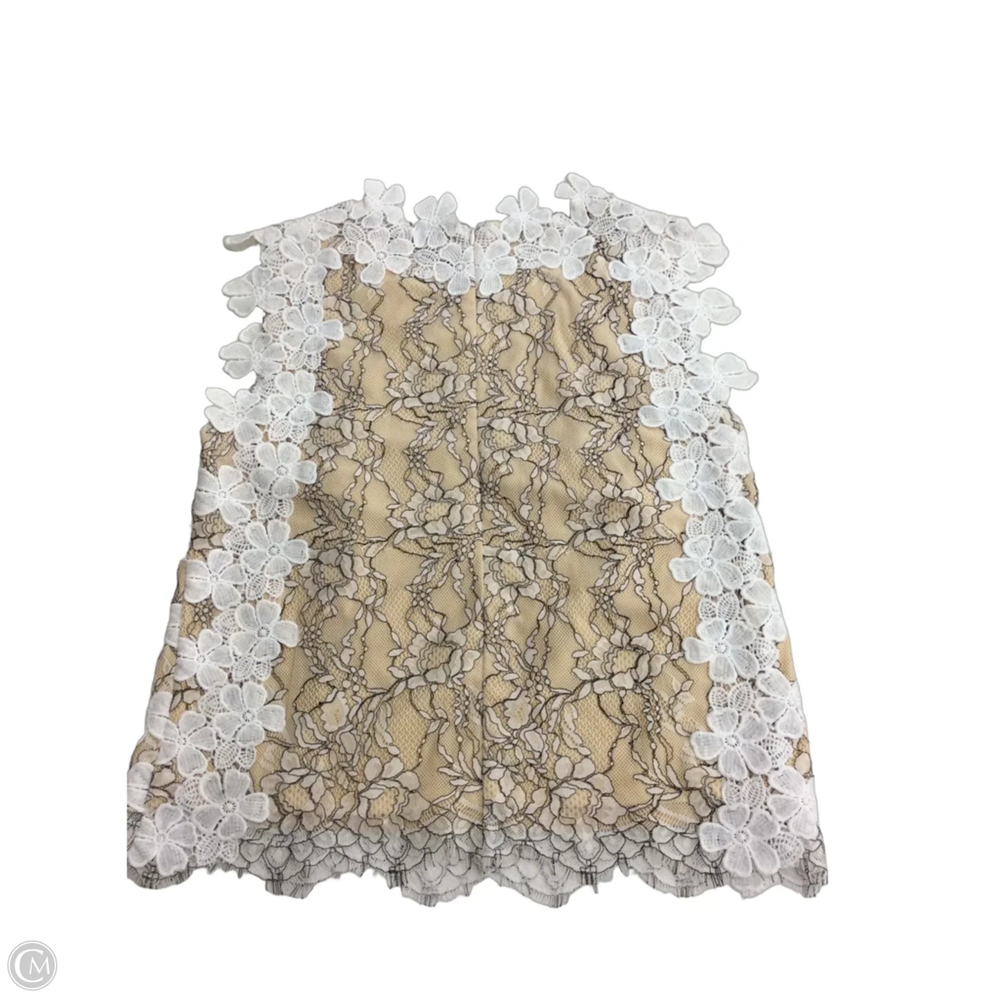 Top Sleeveless By Listicle In Tan & White, Size: L