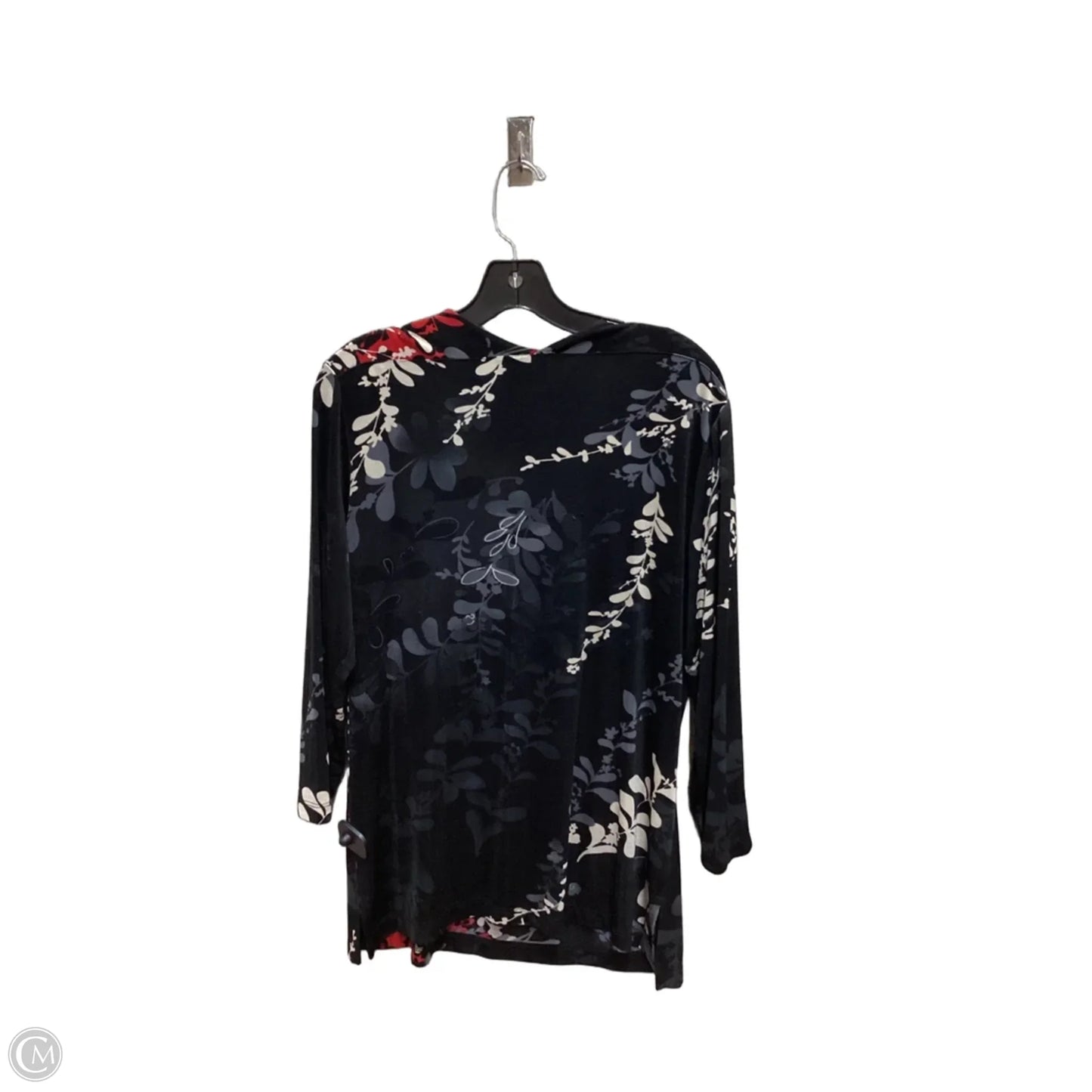 Blouse Long Sleeve By Chicos In Black & Red, Size: L