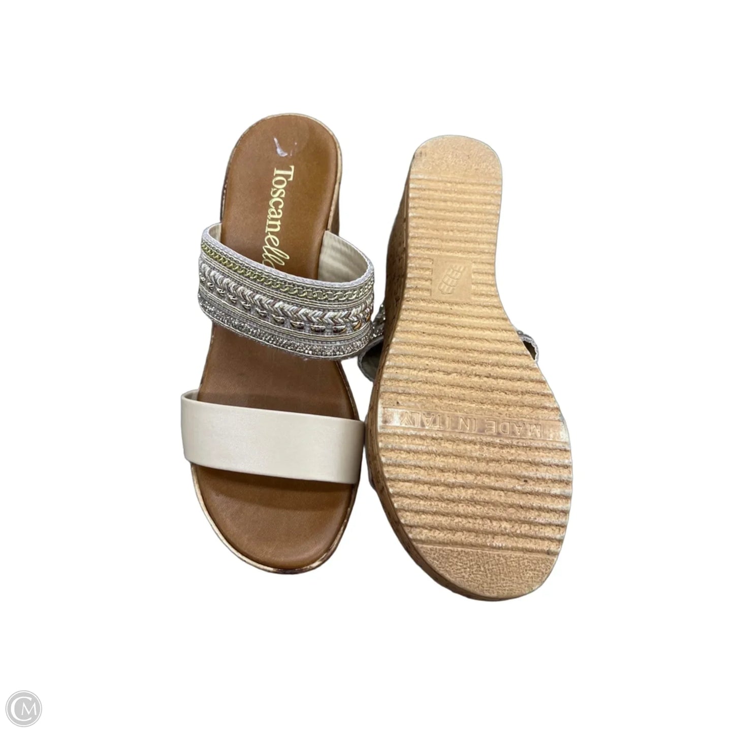 Sandals Heels Wedge By Toscanella In Tan, Size: 7