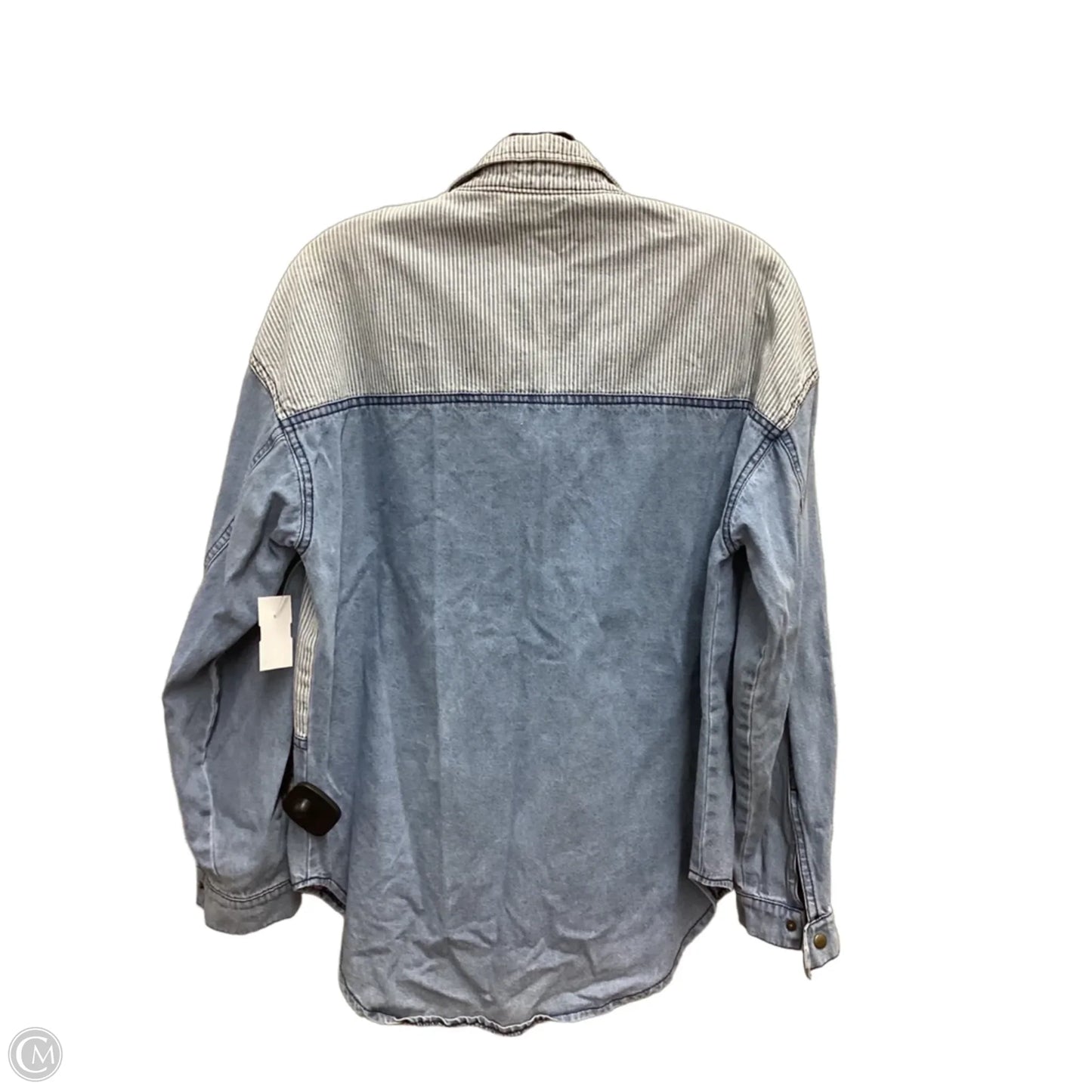 Top Long Sleeve By Gilded Intent In Blue Denim, Size: S