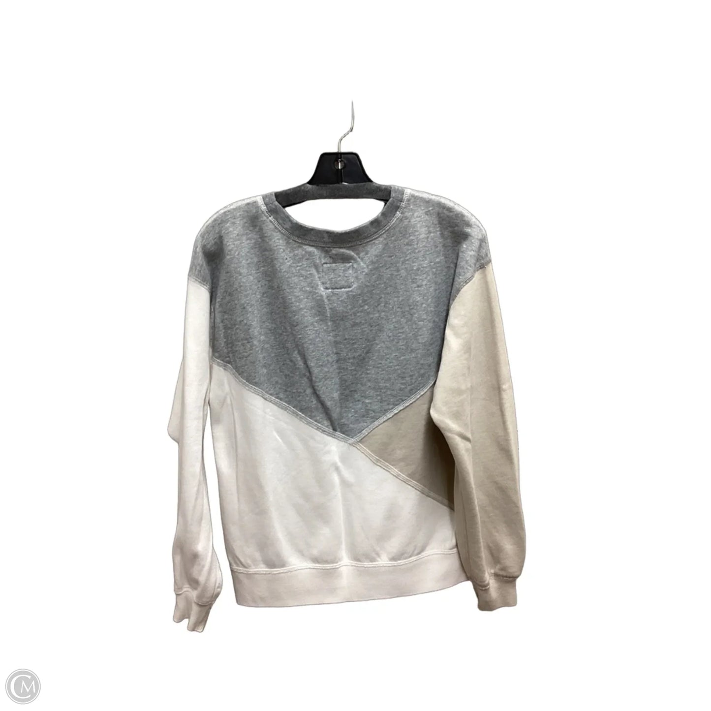 Sweatshirt Crewneck By Abercrombie And Fitch In Grey & White, Size: M