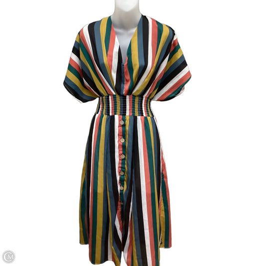 Dress Casual Midi By Oddi In Striped Pattern, Size: M