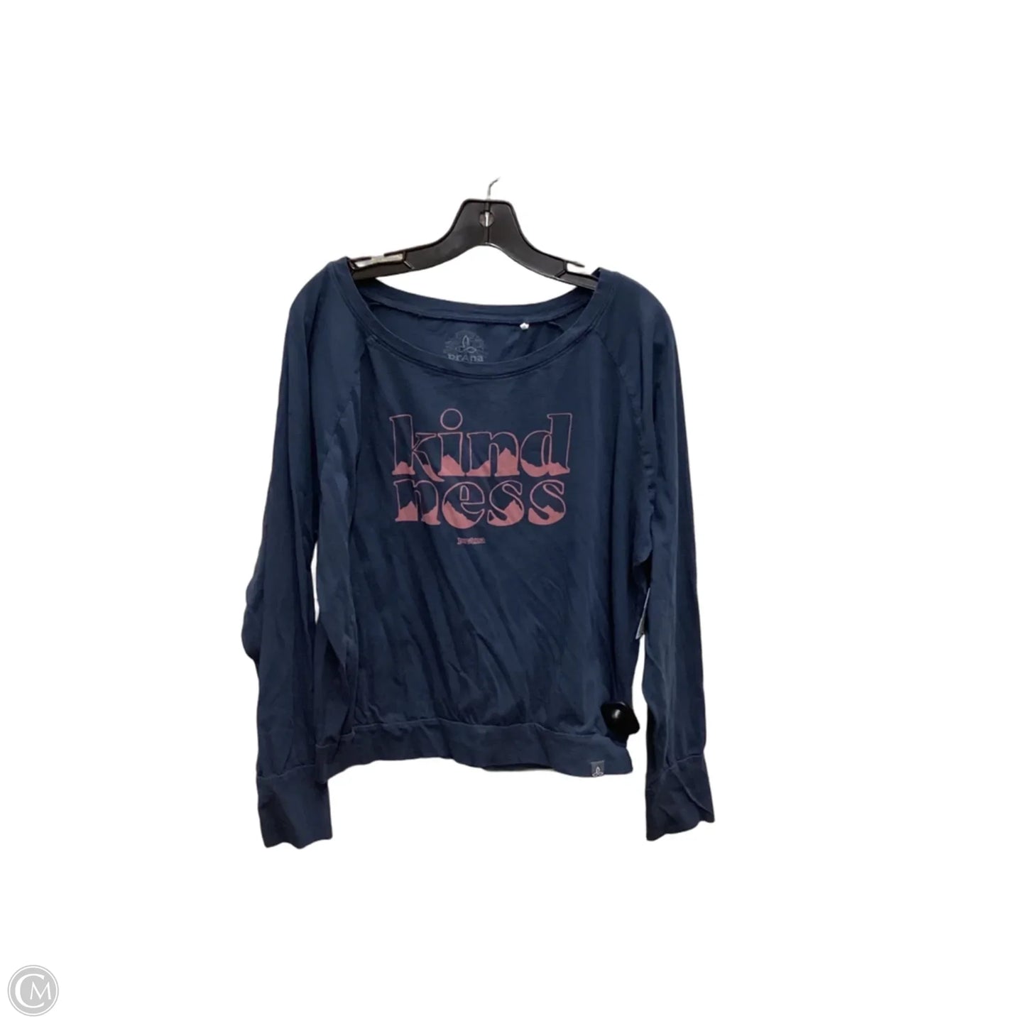 Athletic Top Long Sleeve Crewneck By Prana In Navy, Size: L