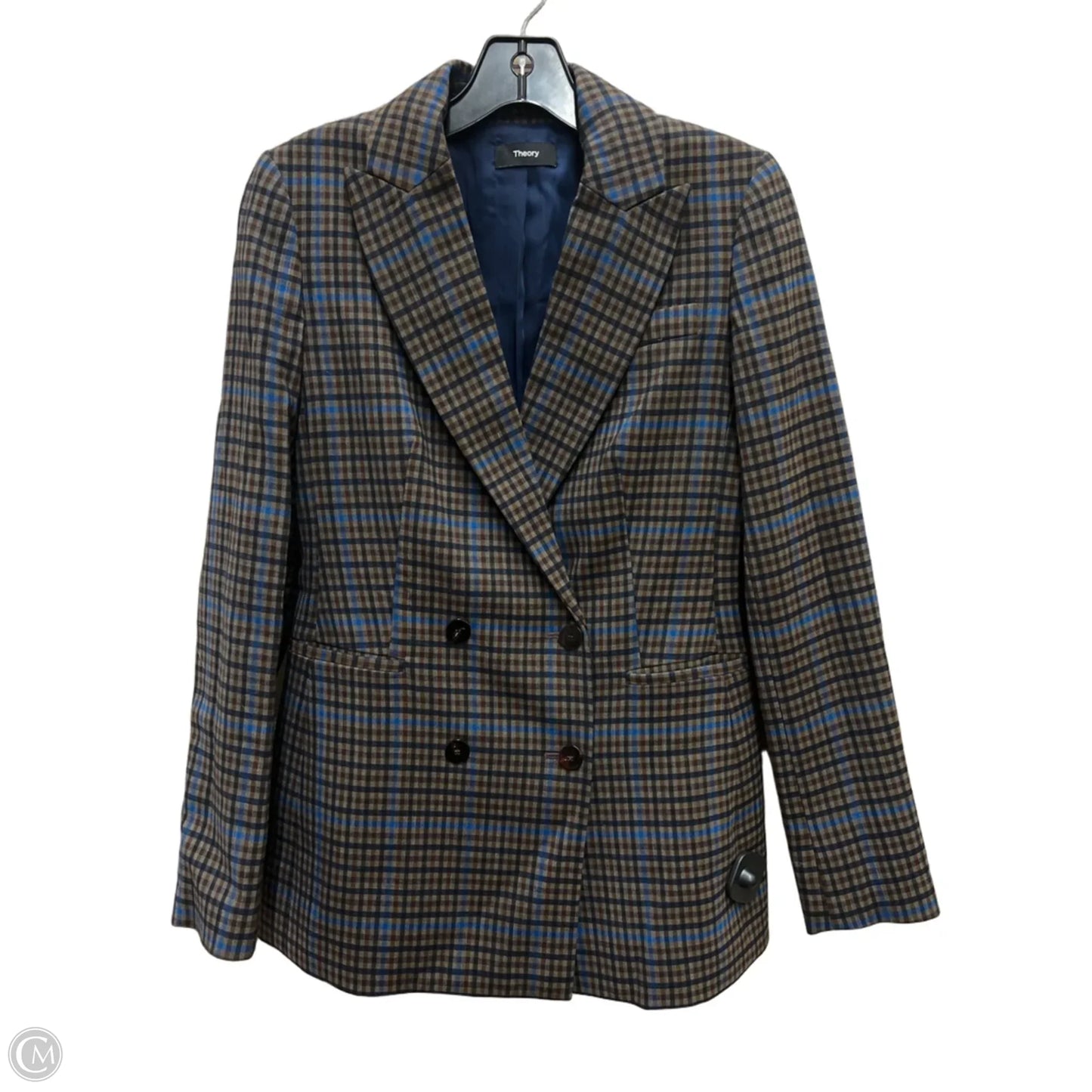 Blazer By Theory In Checkered Pattern, Size: 0