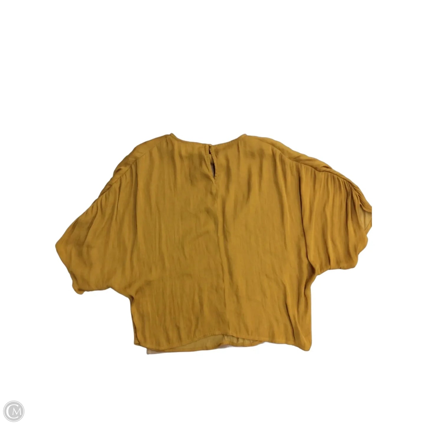 Blouse Short Sleeve By Calligraphie In Yellow, Size: M