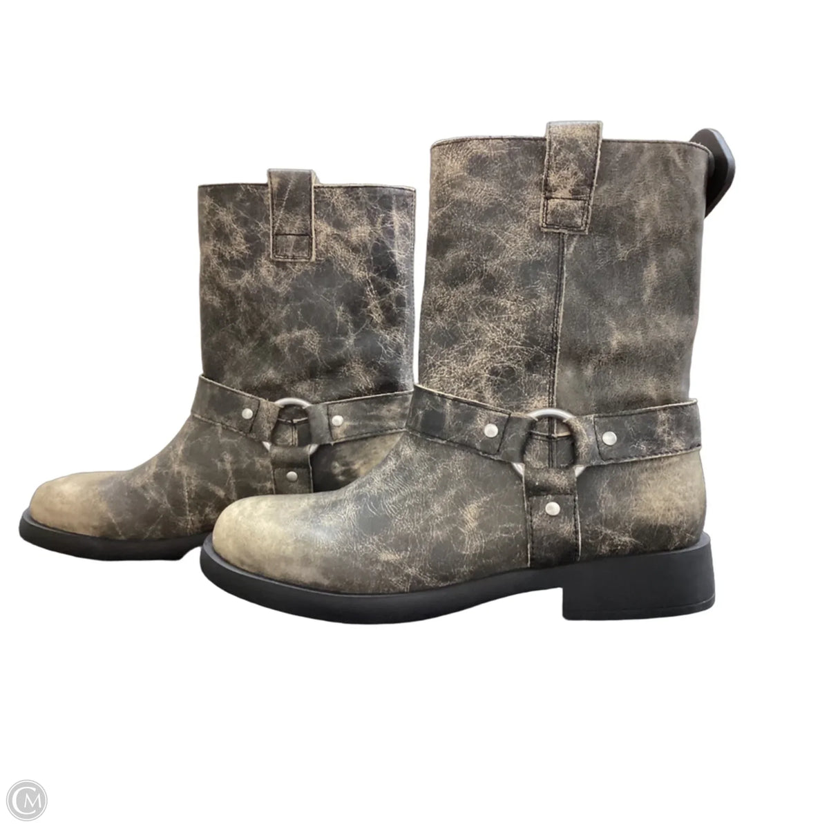 Boots Leather By Steve Madden In Black & Tan, Size: 9