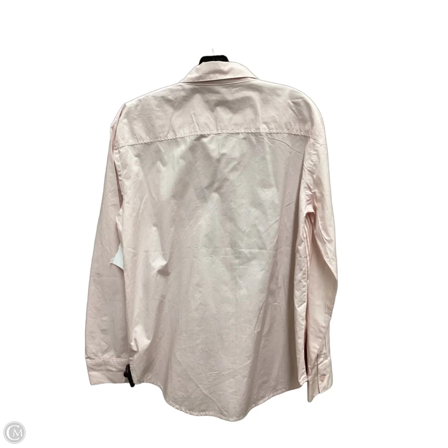 Top Long Sleeve By Dkny In Pink & White, Size: M
