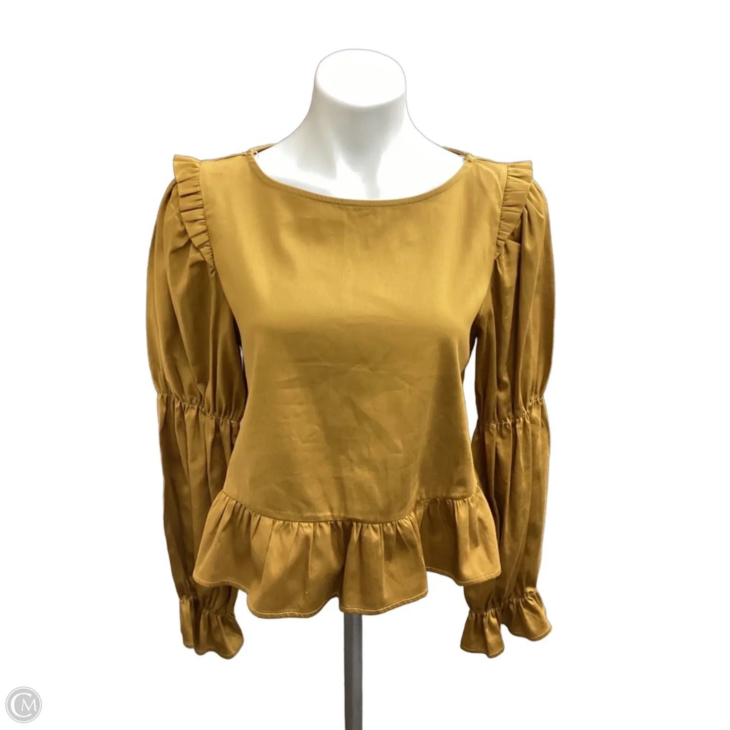Top Long Sleeve By Peach Love Cream California In Yellow, Size: M