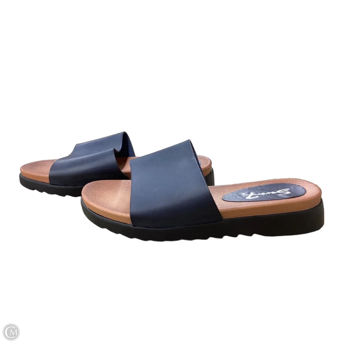 Sandals Flats By Seven 7 In Navy, Size: 6