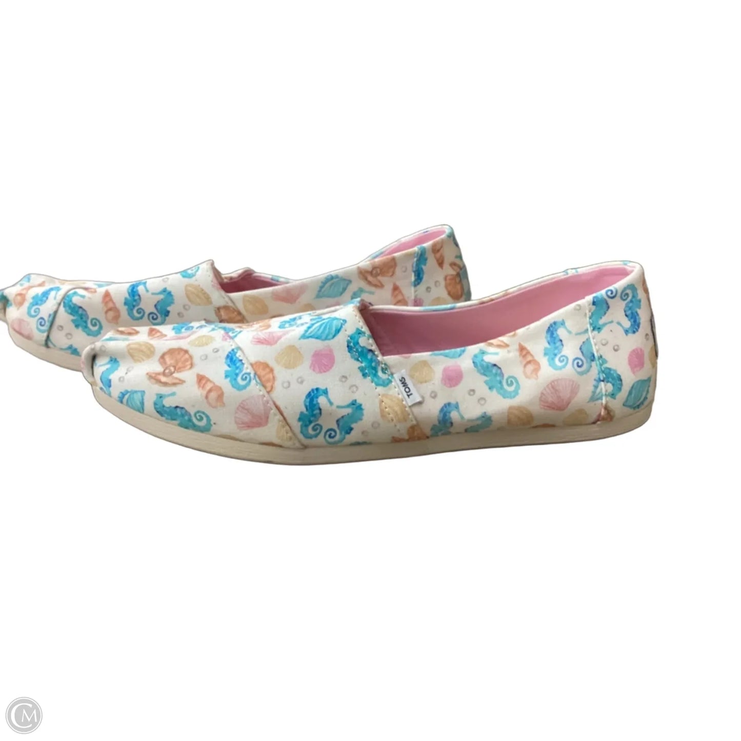 Shoes Flats By Toms In Blue & Pink, Size: 10