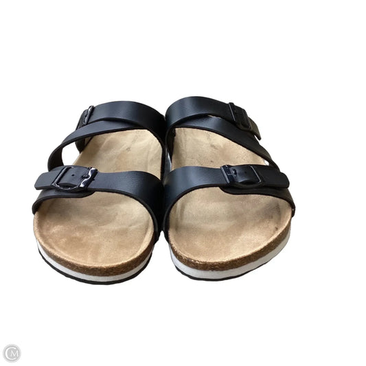 Sandals Flats By Clothes Mentor In Black, Size: 11