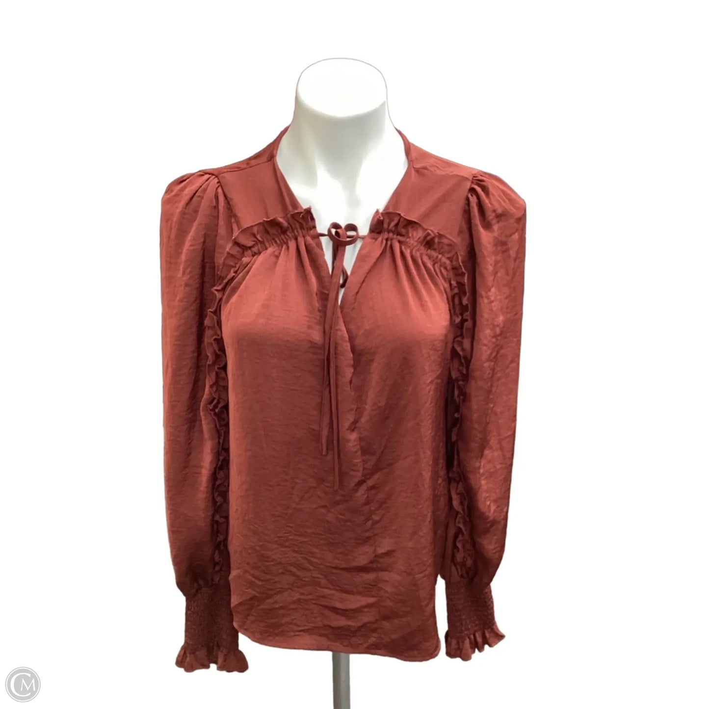 Blouse Long Sleeve By Sam Edelman In Bronze, Size: M