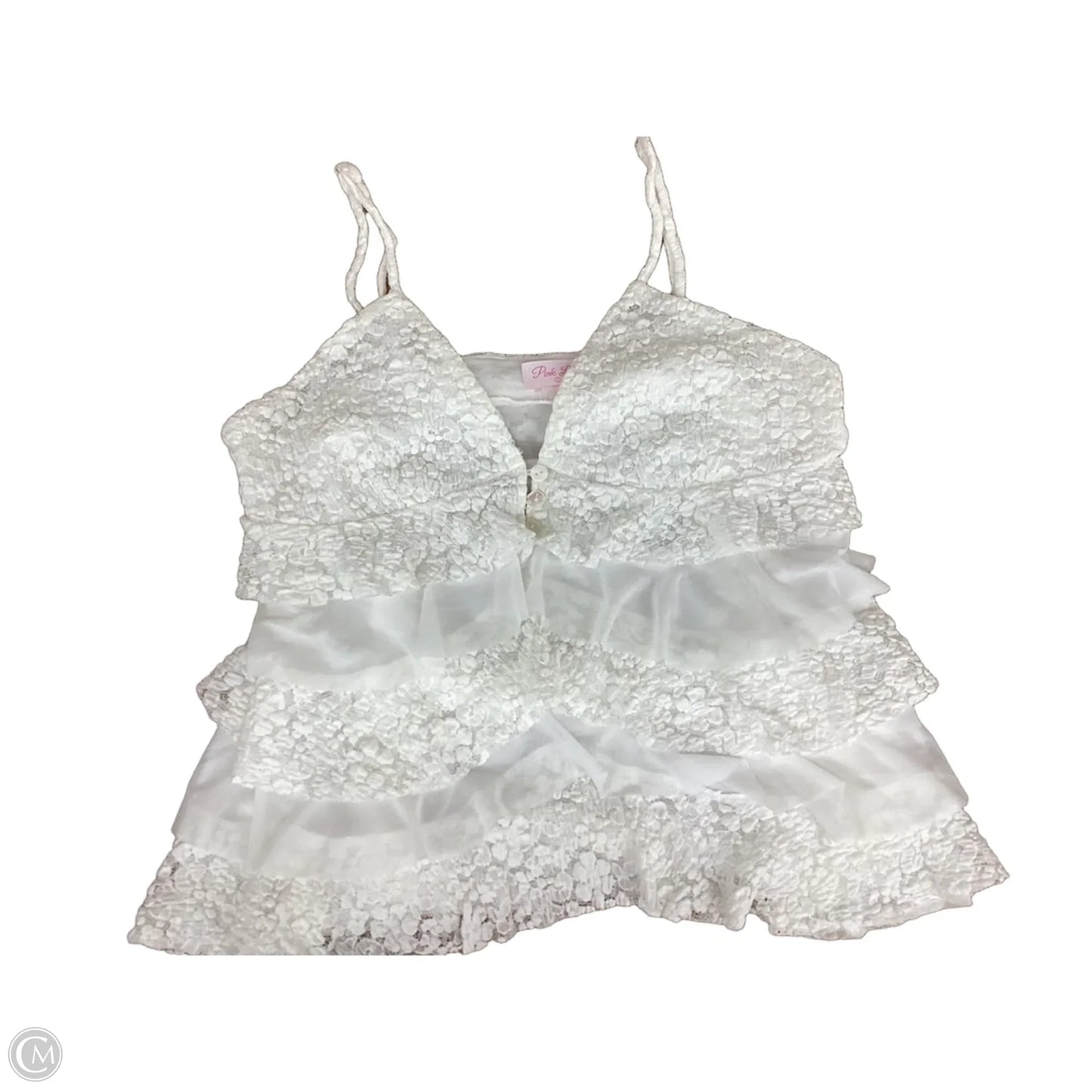 Top Sleeveless By Pink Lily In White, Size: L