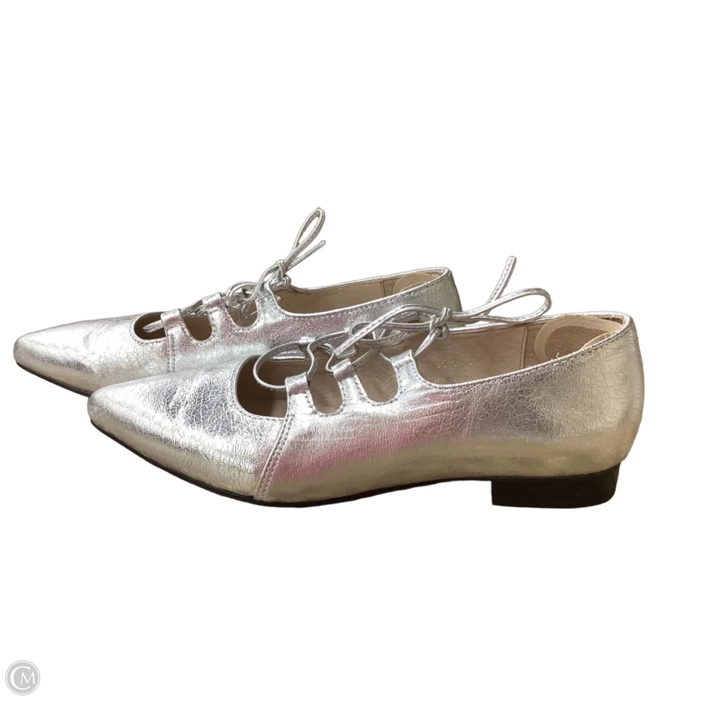 Shoes Flats By Clothes Mentor In Silver, Size: 8.5