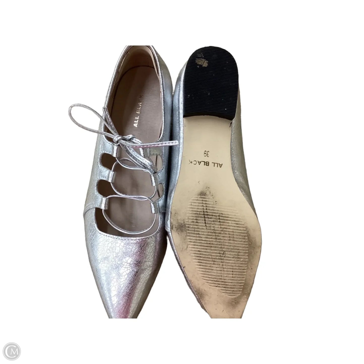 Shoes Flats By Clothes Mentor In Silver, Size: 8.5
