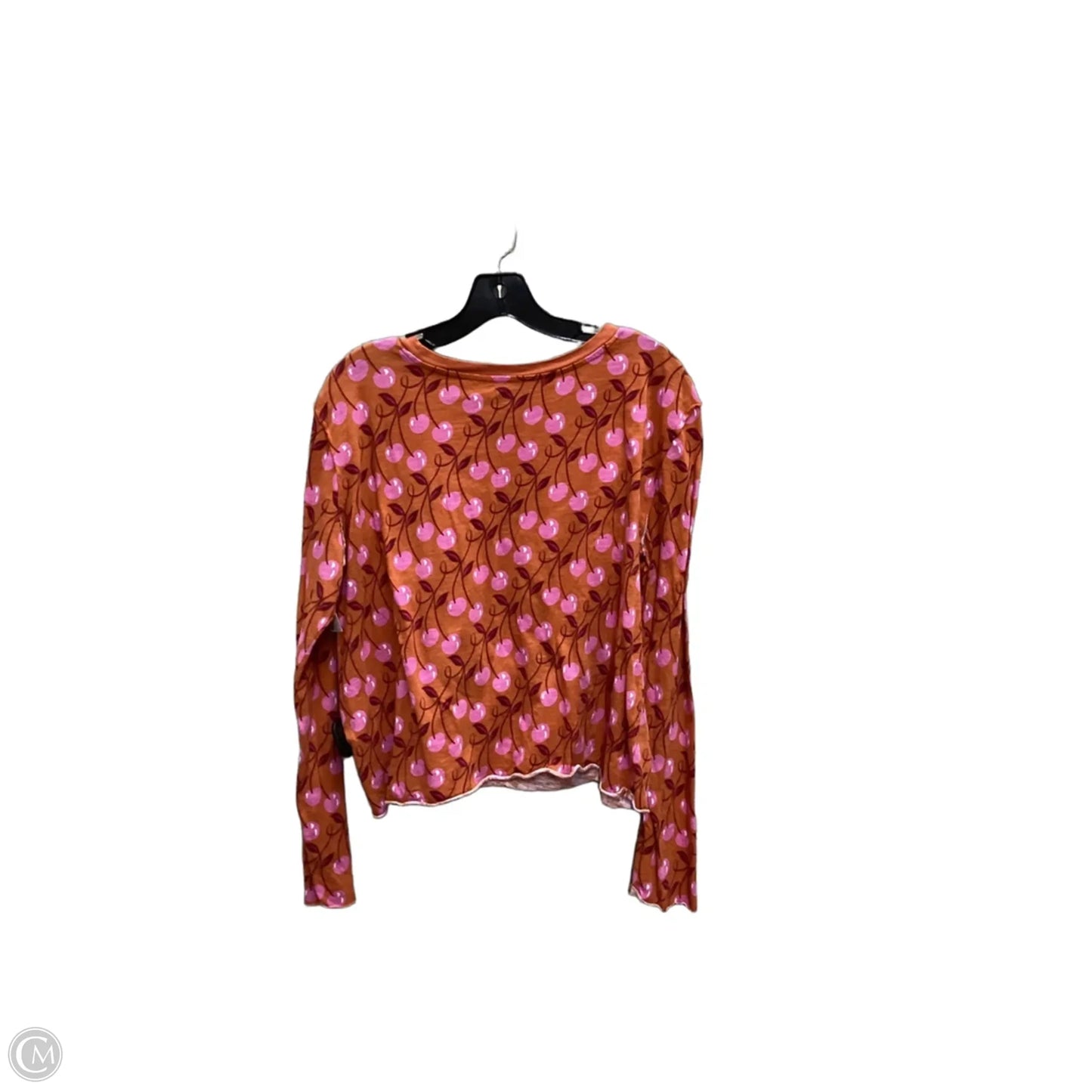 Top Long Sleeve By Anthropologie In Orange & Pink, Size: L
