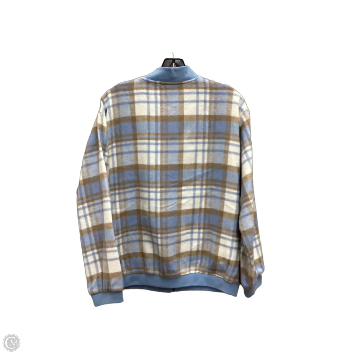 Jacket Fleece By Kori America In Plaid Pattern, Size: L