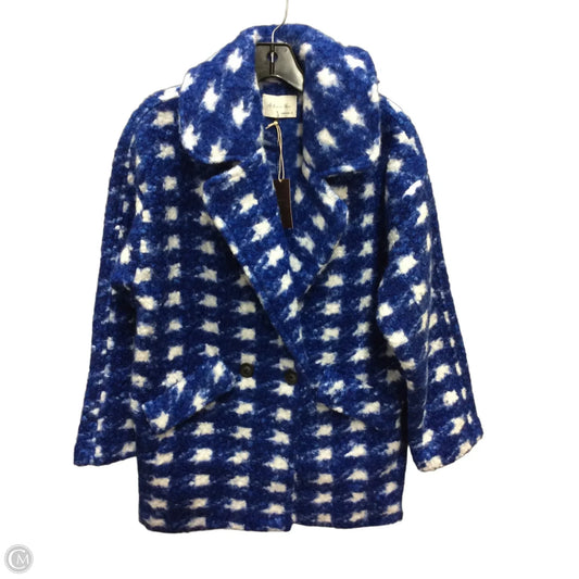 Coat Peacoat By Active Usa In Blue & White, Size: S