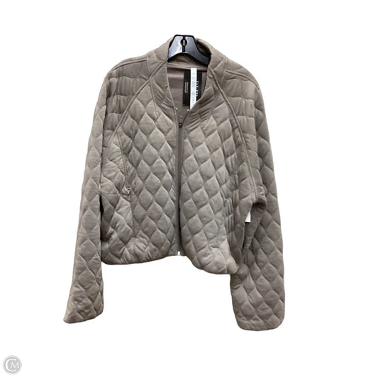 Athletic Jacket By Rae Mode In Taupe, Size: L