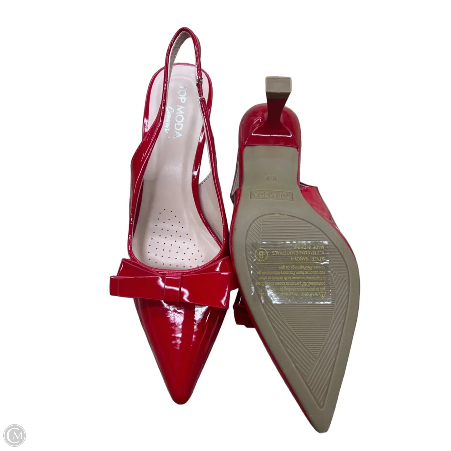 Shoes Heels Kitten By Top Moda In Red, Size: 8