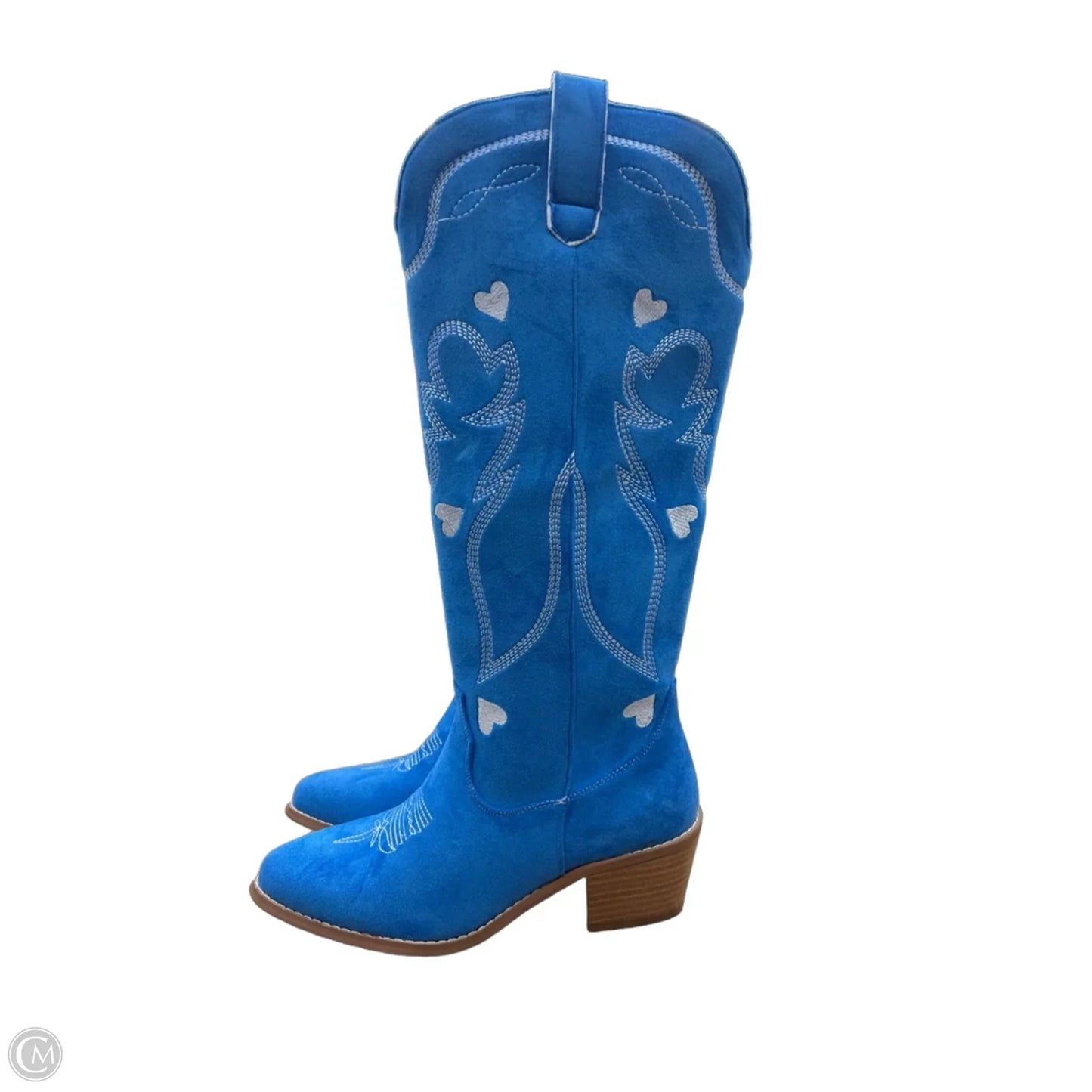 Boots Western By Pink Lily In Blue, Size: 8