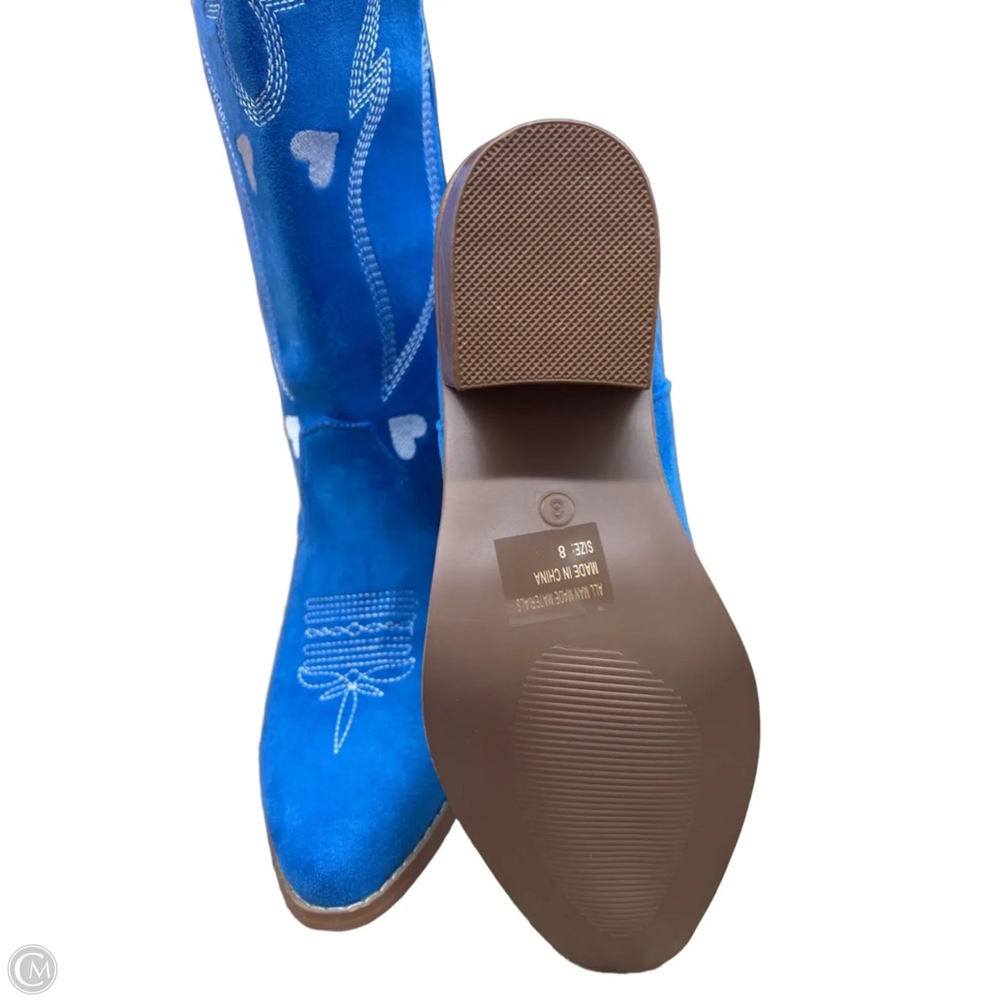 Boots Western By Pink Lily In Blue, Size: 8