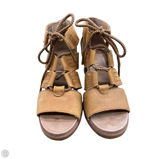 Sandals Heels Wedge By Sorel In Brown, Size: 9