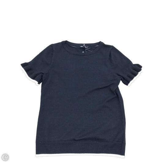 Sweater Short Sleeve By Cable And Gauge In Black, Size: M