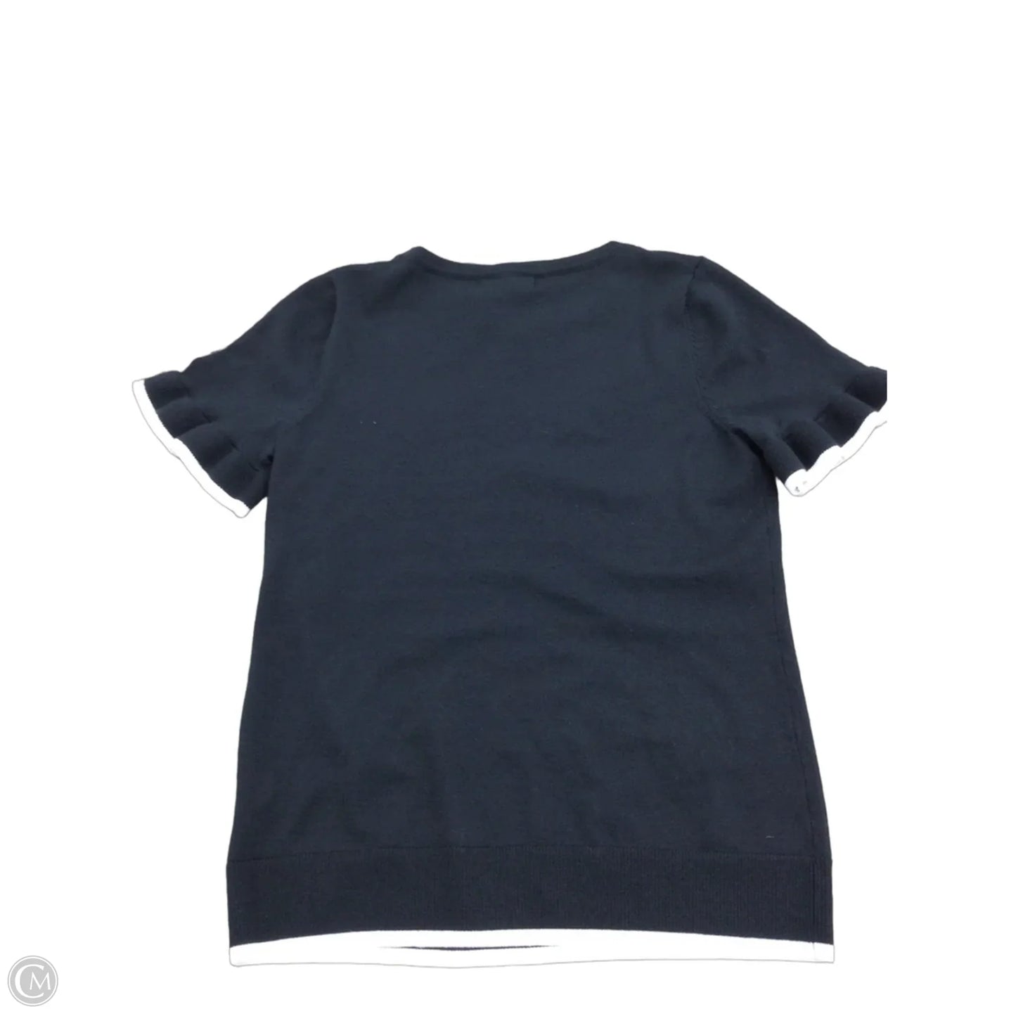 Sweater Short Sleeve By Cable And Gauge In Black, Size: M