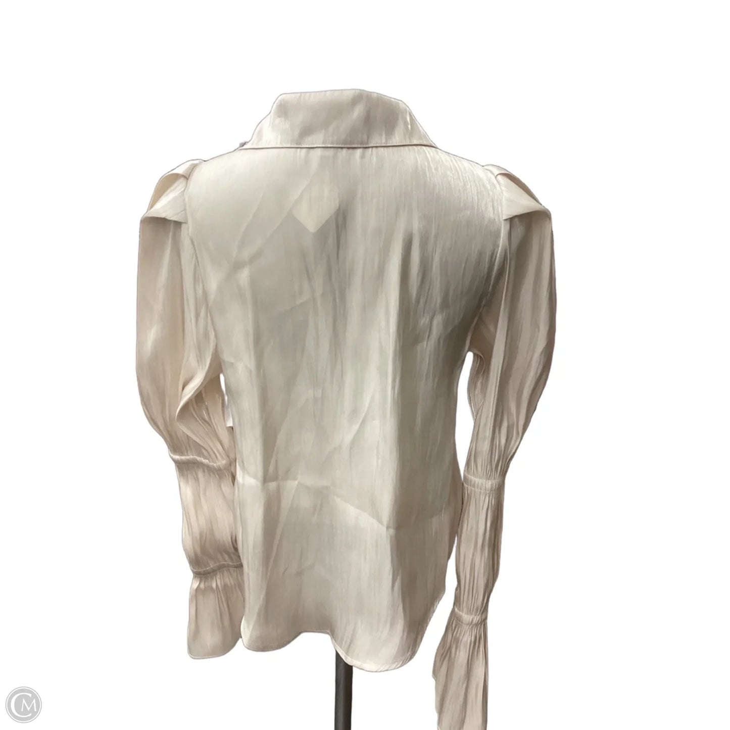 Blouse Long Sleeve By Clothes Mentor In Cream, Size: M