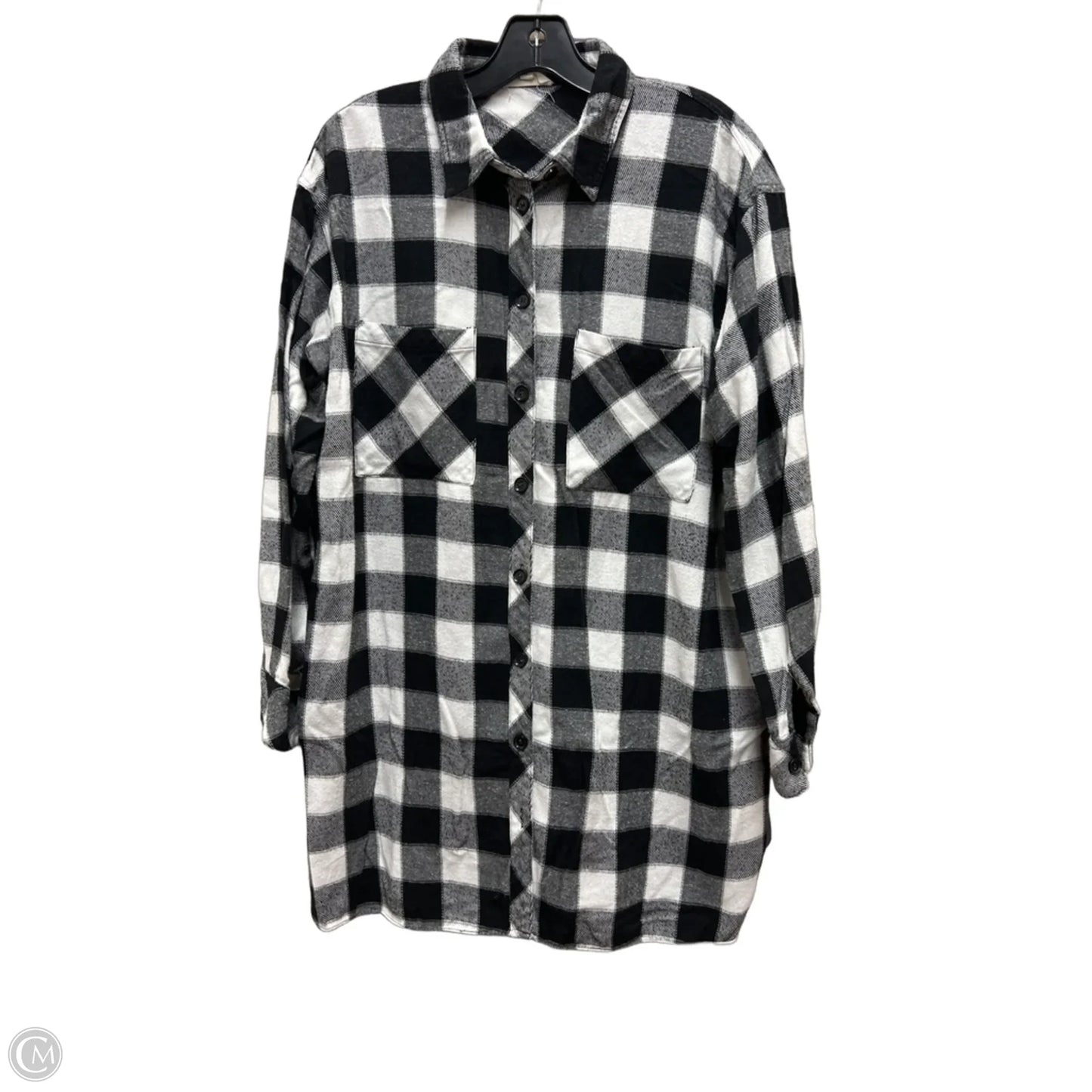 Top Long Sleeve By Ee Some In Checkered Pattern, Size: S