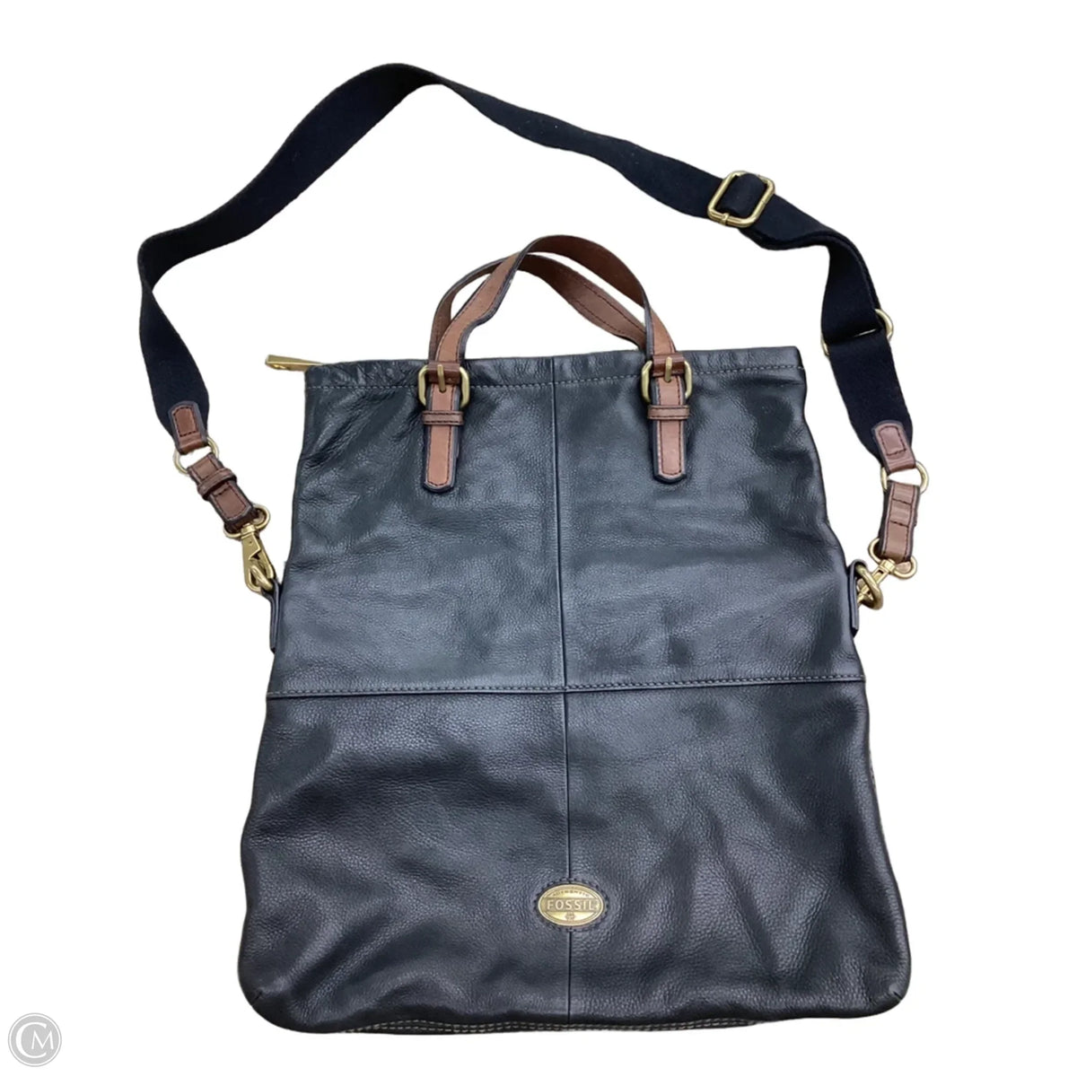 Crossbody Leather By Fossil, Size: Large