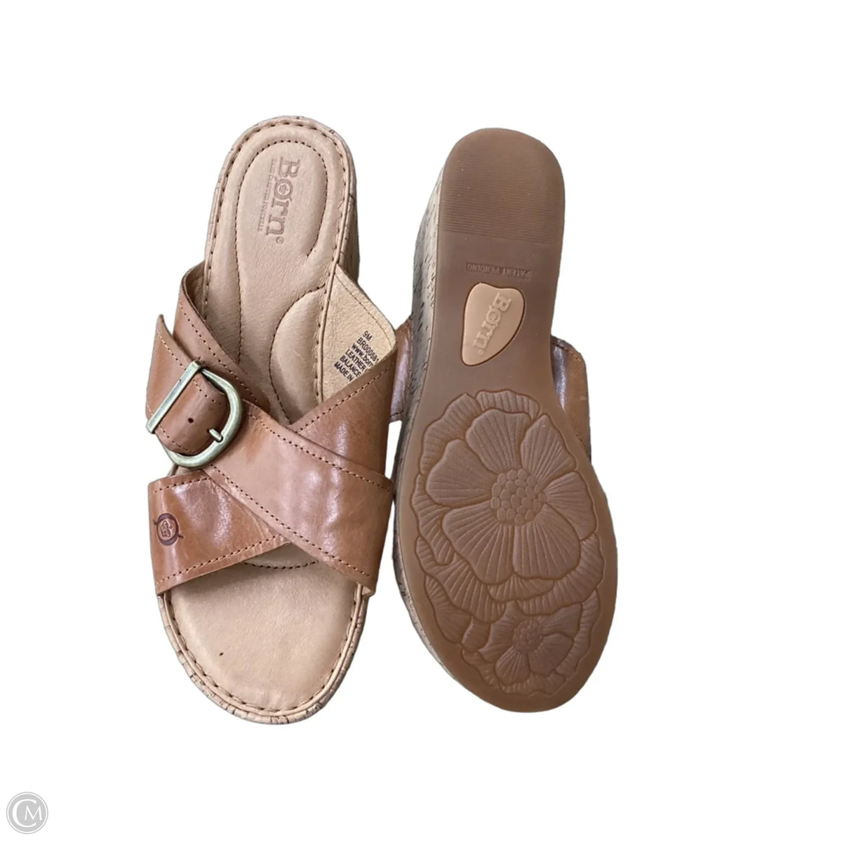 Sandals Heels Platform By Born In Brown, Size: 9