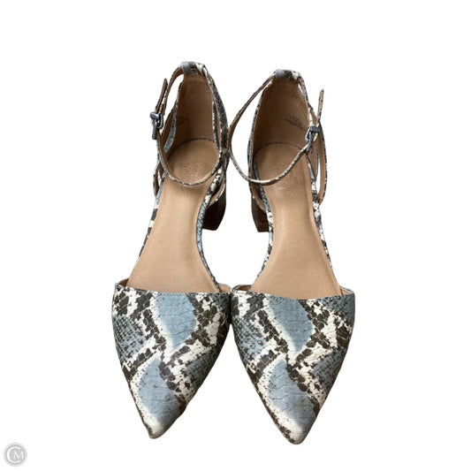 Shoes Heels Block By Crown Vintage In Snakeskin Print, Size: 7.5