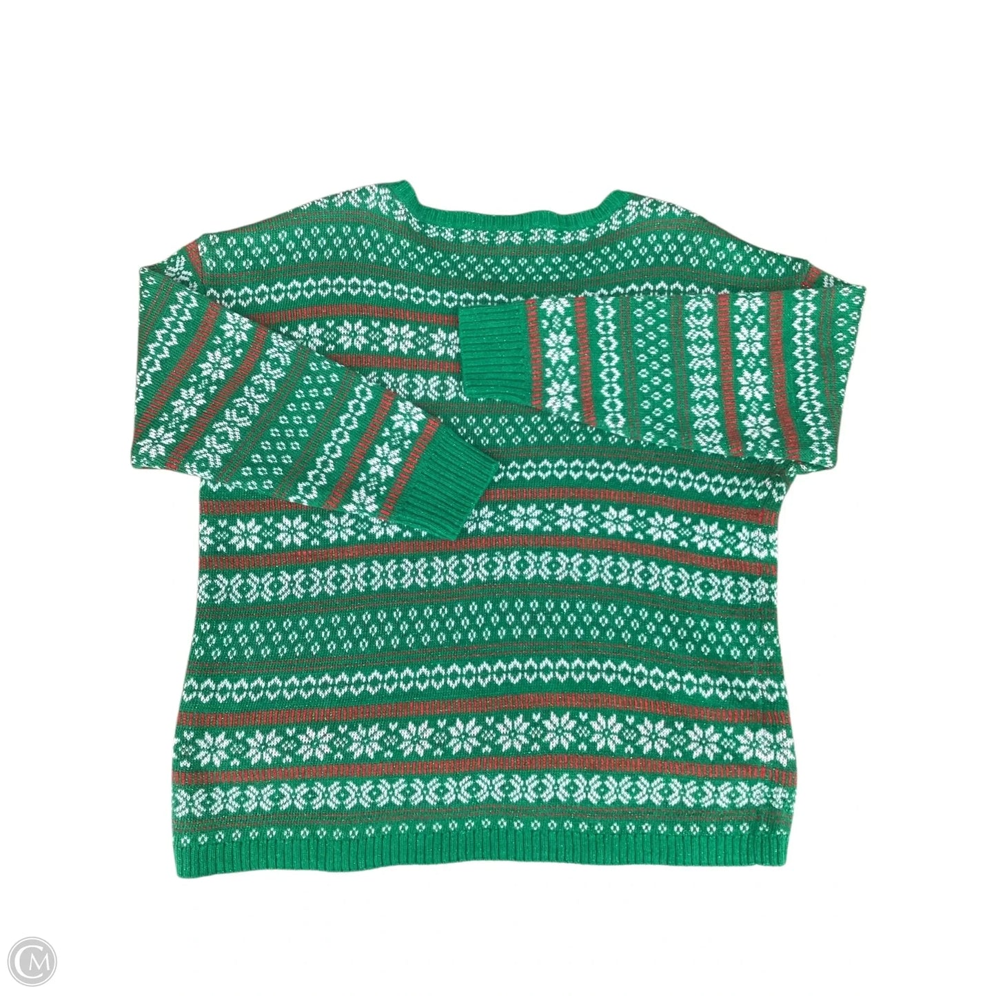 Sweater By Clothes Mentor In Green & Red, Size: 3x