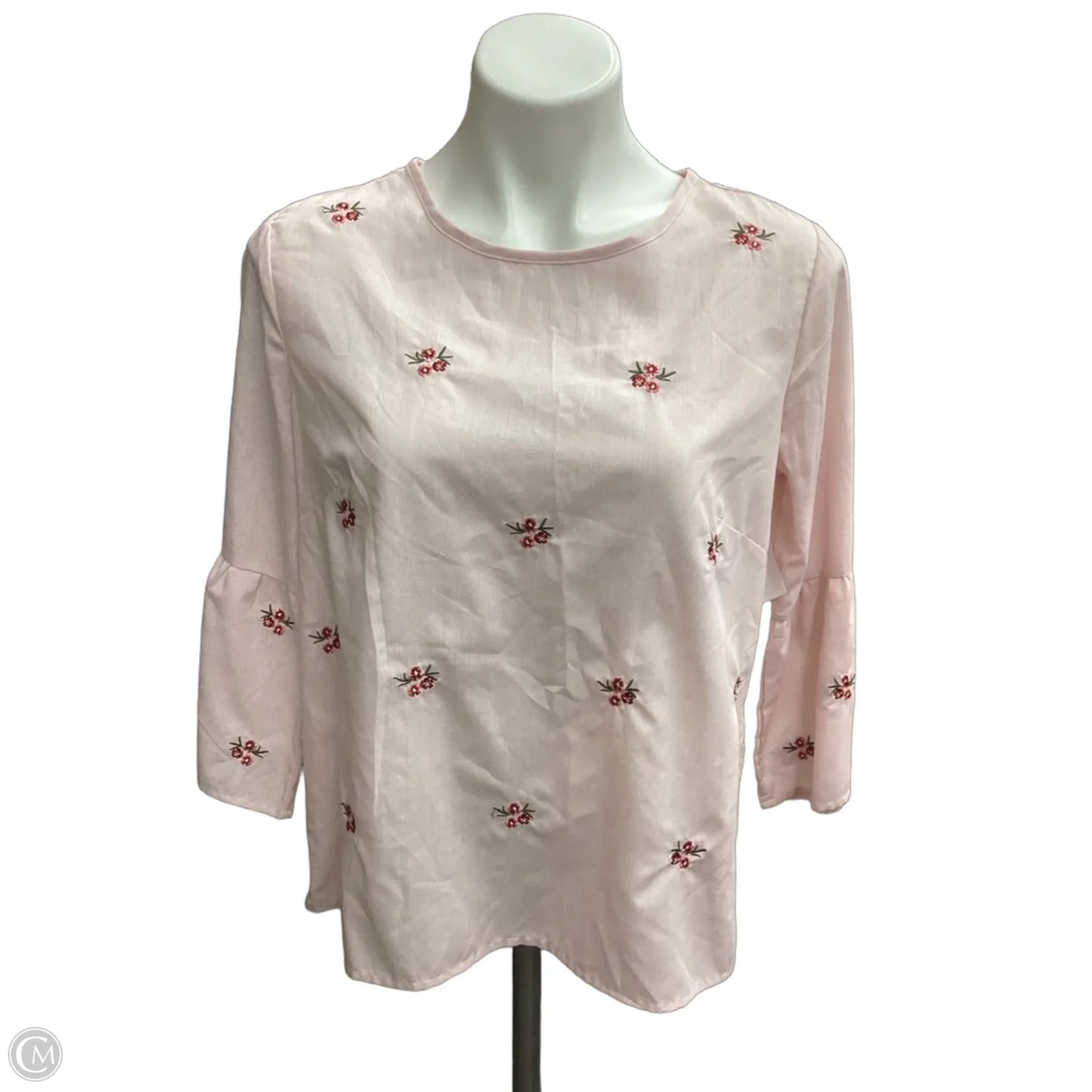 Top 3/4 Sleeve By Hannah In Pink, Size: S