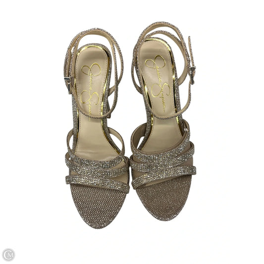 Shoes Heels Stiletto By Jessica Simpson In Gold, Size: 8
