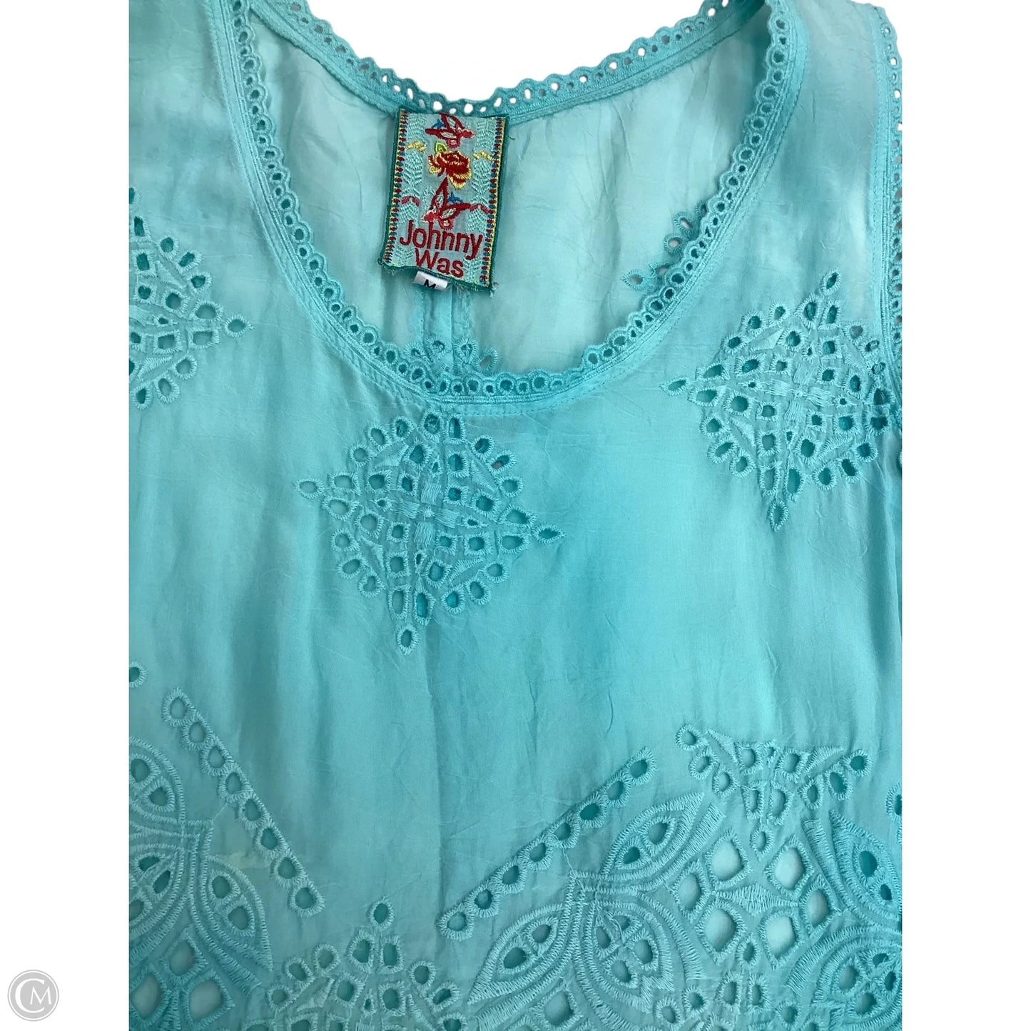 Top Sleeveless By Johnny Was In Blue, Size: M