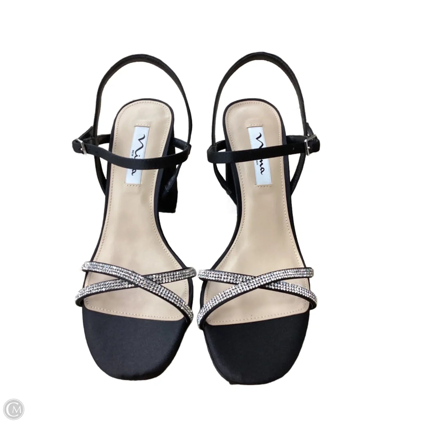 Sandals Heels Block By Nina In Black, Size: 9