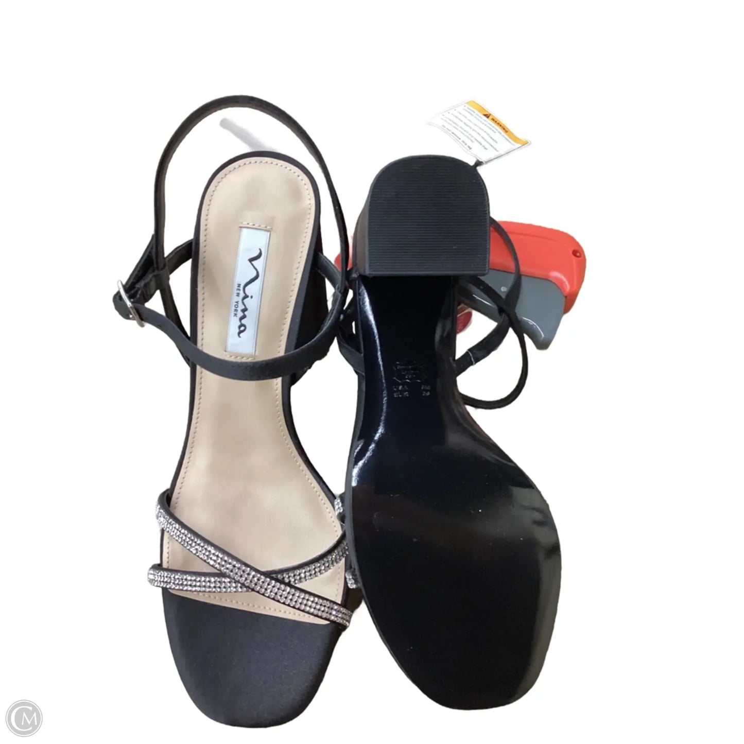 Sandals Heels Block By Nina In Black, Size: 9