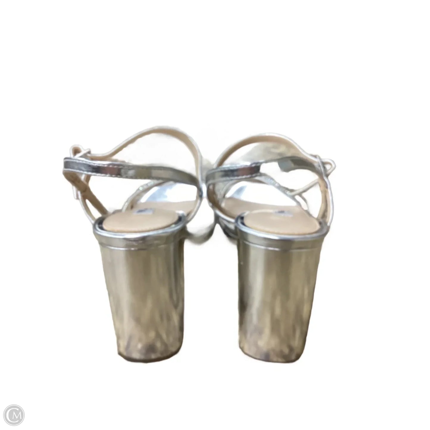 Sandals Heels Block By Nina In Silver, Size: 9