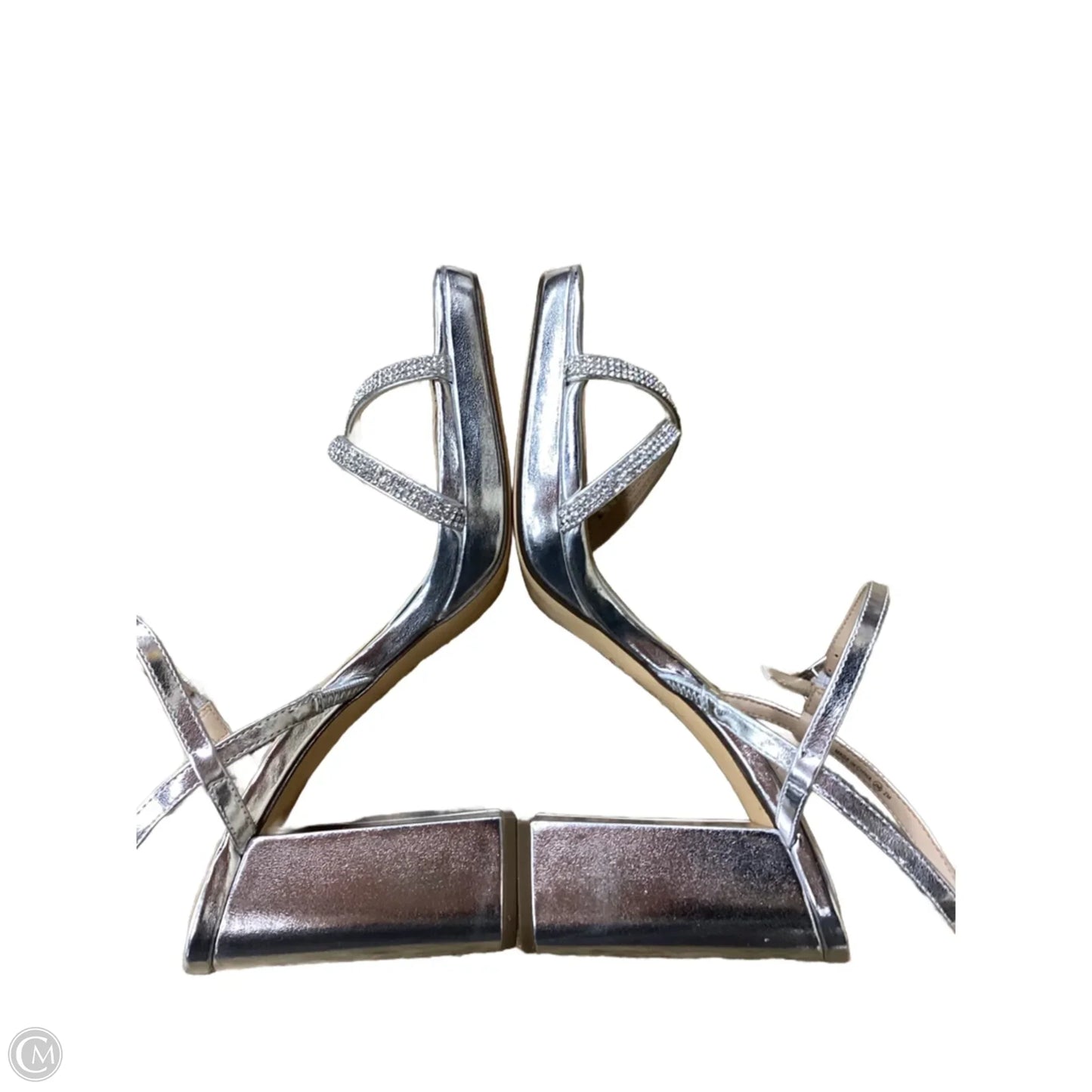 Sandals Heels Block By Nina In Silver, Size: 9