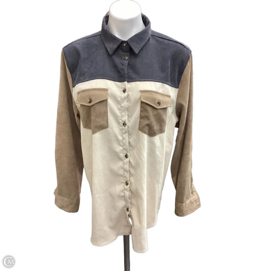 Blouse Long Sleeve By Bke In Multi-colored, Size: M
