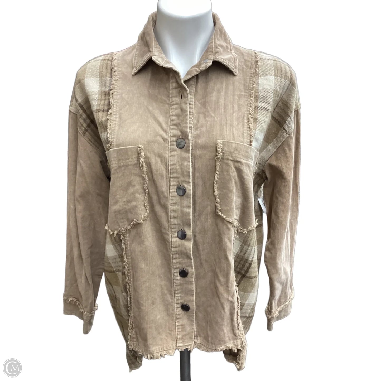 Jacket Shirt By Altard State In Tan, Size: S
